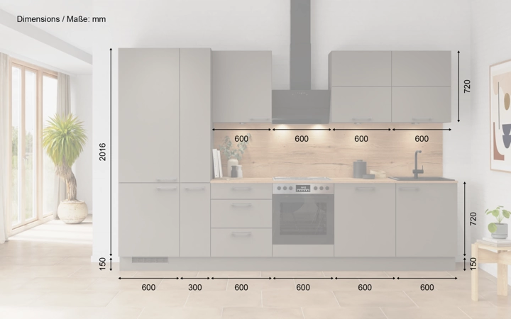 möbelnavi Küchen-Zeile 330 cm mit E-Geräten Planung 5 5