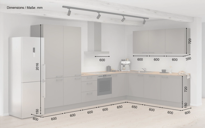 möbelnavi L-Küche 366,6 cm x 246,6 mit E-Geräten Planung 6 5