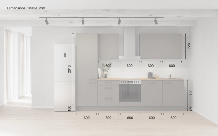 möbelnavi Küchen-Zeile 300 cm mit E-Geräten Planung 6 5