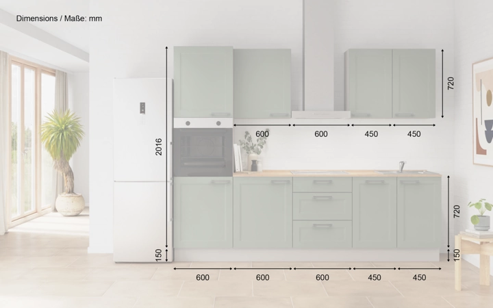 möbelnavi Küchen-Zeile 270 cm mit E-Geräten Planung 7 5