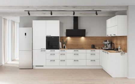 möbelnavi L-Küche 366,6 cm x 246,6 mit E-Geräten Planung 8 Alpinweiß matt Touch möbelnavi L-Küche 366,6 cm x 246,6 mit E-Geräten Planung 8 Alpinweiß matt Touch