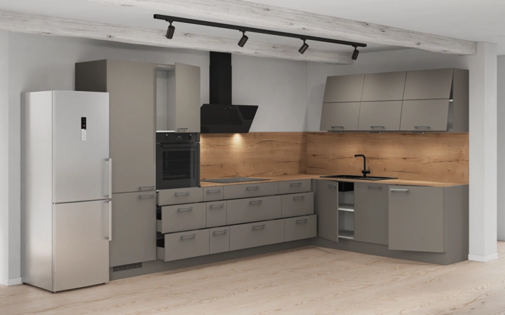 möbelnavi L-Küche 366,6 cm x 246,6 mit E-Geräten Planung 8 4