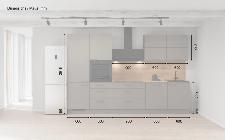 möbelnavi Küchen-Zeile 330 cm mit E-Geräten Planung 8 5