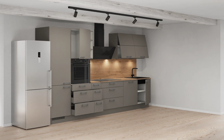 möbelnavi Küchen-Zeile 360 cm mit E-Geräten Planung 8 4