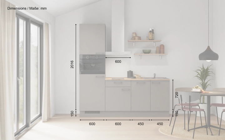 möbelnavi Küchen-Zeile 210 cm mit E-Geräten Planung 9 5