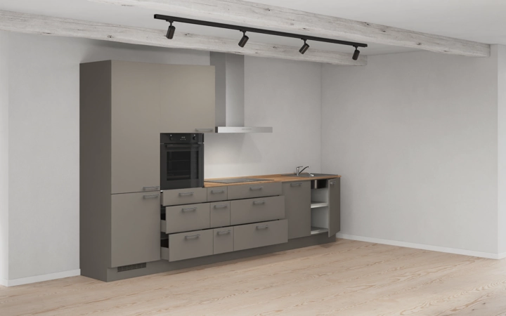 möbelnavi Küchen-Zeile 360 cm mit E-Geräten Planung 9 4